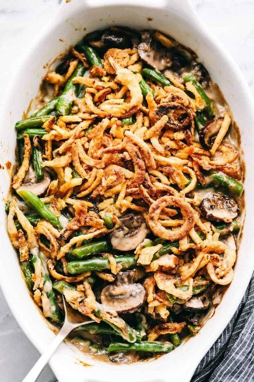 Creamy Mushroom and Green Bean Casserole