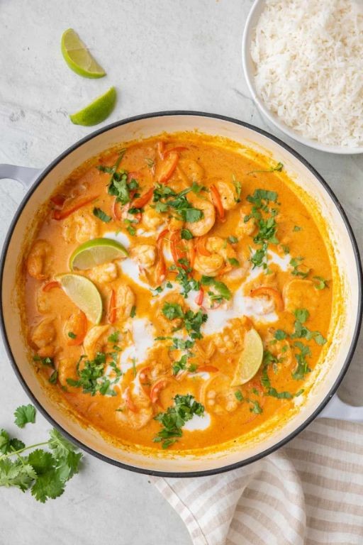 Creamy Red Curry with Coconut Milk and Shrimp
