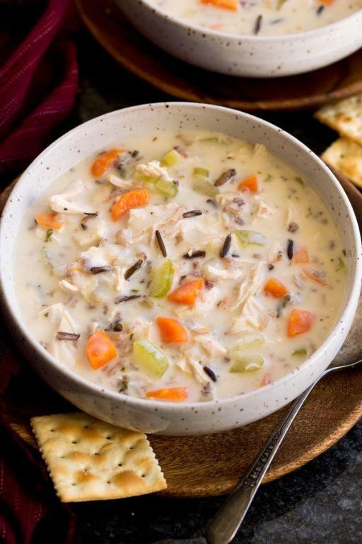 Creamy Shredded Chicken and Wild Rice Soup