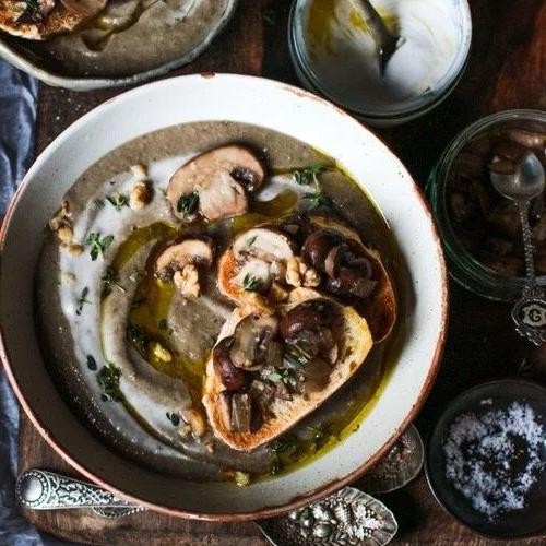 Creamy Wild Mushroom and Truffle Soup