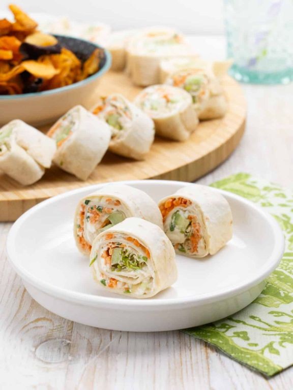 Crunchy Veggie Pinwheels with Cream Cheese