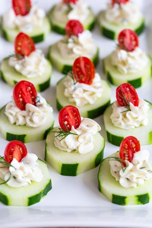 Cucumber and cream cheese bites