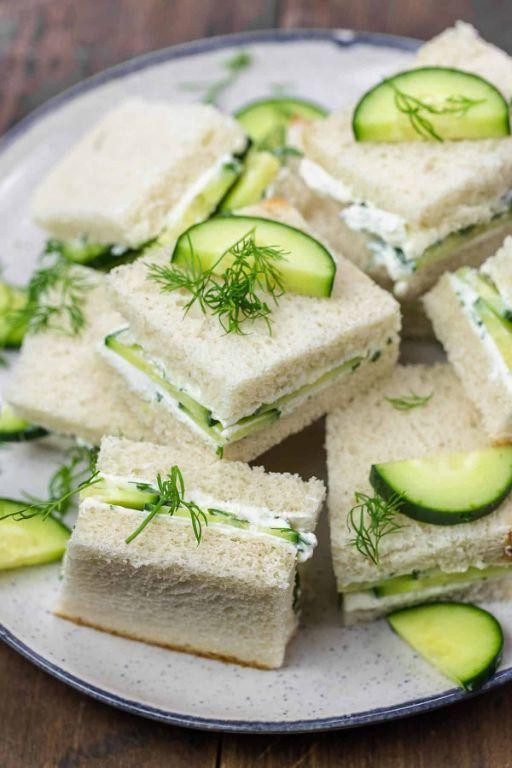 Cucumber and dill tea sandwiches