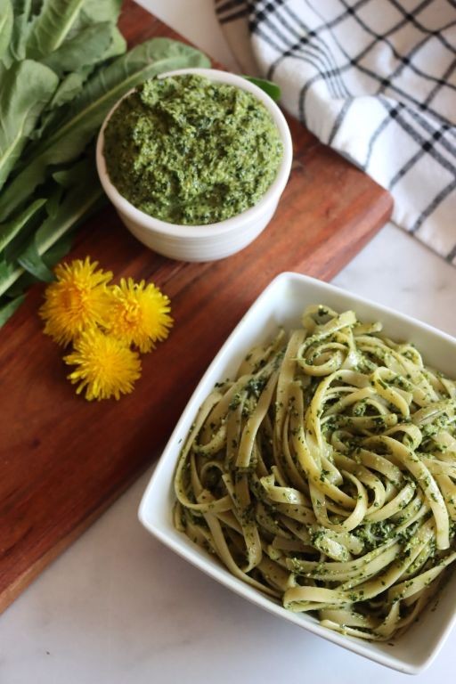 Dandelion Greens Pesto Pasta