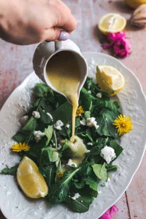 Dandelion Greens Salad with Citrus Vinaigrette