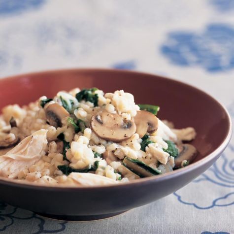 Dandelion Greens and Mushroom Risotto