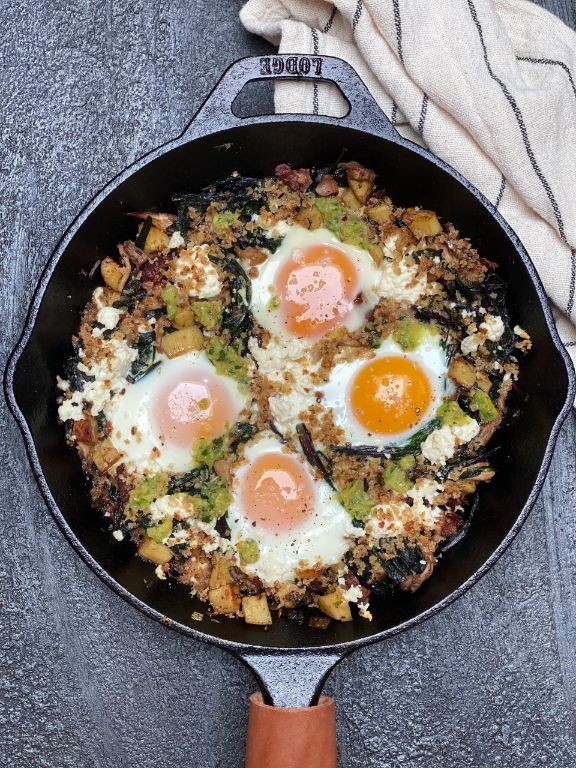 Dandelion Greens and Sweet Potato Hash