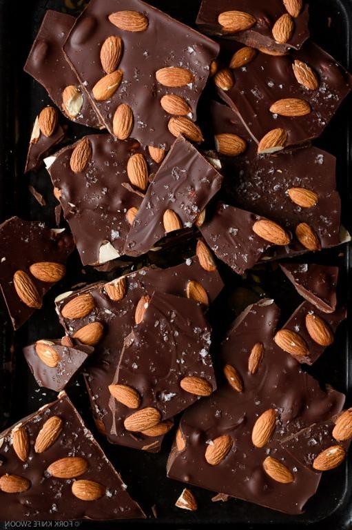 Dark Chocolate Almond Bark with Sea Salt