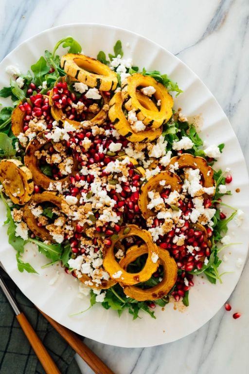 Delicata Squash Salad with Pomegranate and Feta