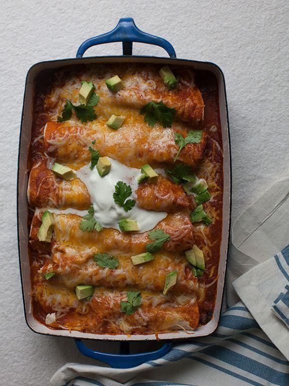 Delicata Squash and Black Bean Enchiladas