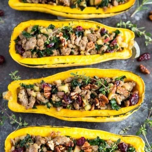 Delicata Squash and Sausage Stuffed Shells