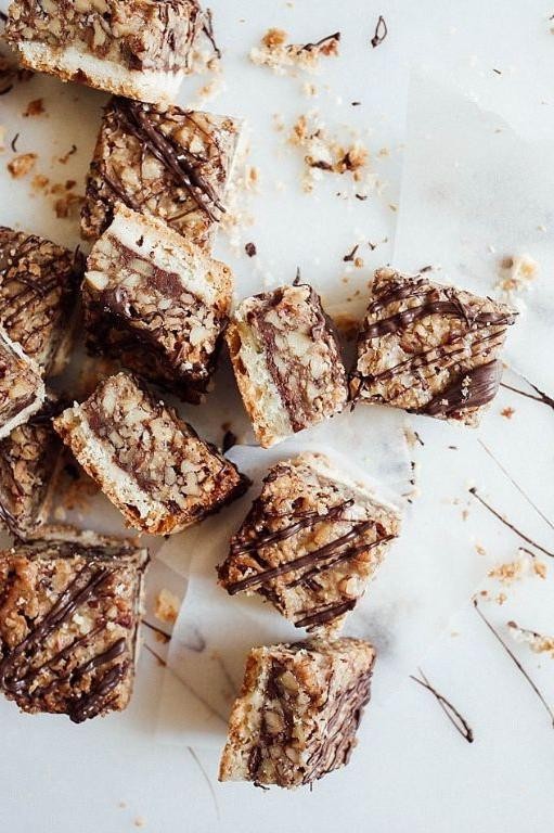 Derby Pie Bars with Shortbread Crust
