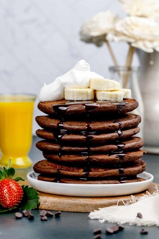 Double Chocolate Protein Pancakes