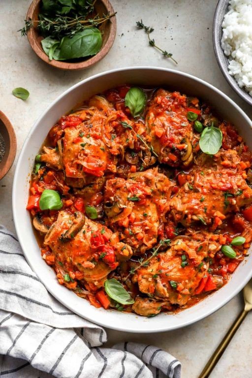 Dutch Oven Instant Pot Chicken Cacciatore