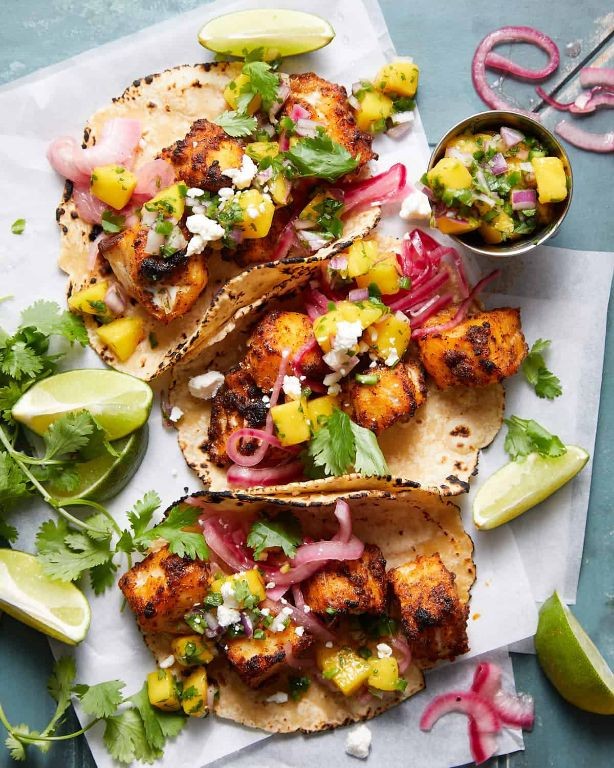Easy Fish Tacos with Mango Salsa