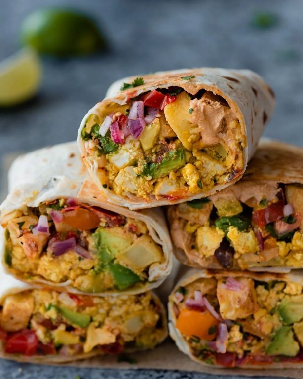 Egg and Veggie Breakfast Burritos
