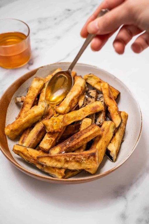 Eggplant and Honey Drizzle Pintxos