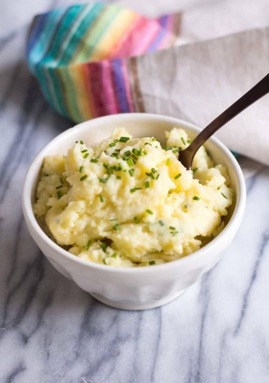 Farmers Cheese and Chive Mashed Potatoes