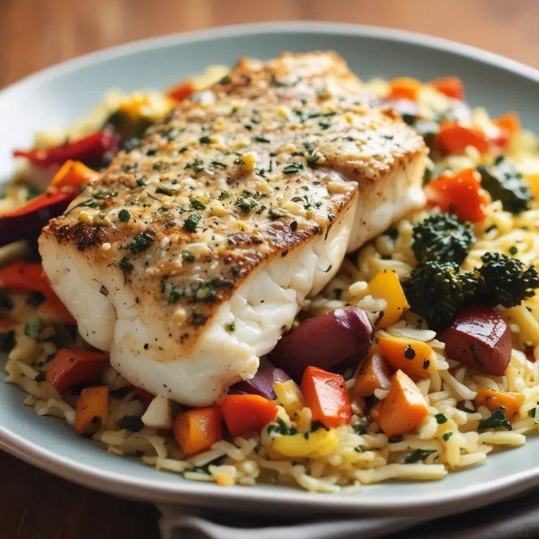 Feta and Oregano Crusted White Fish