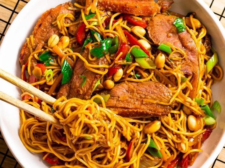 Five-Spice Hibachi Noodles with Duck