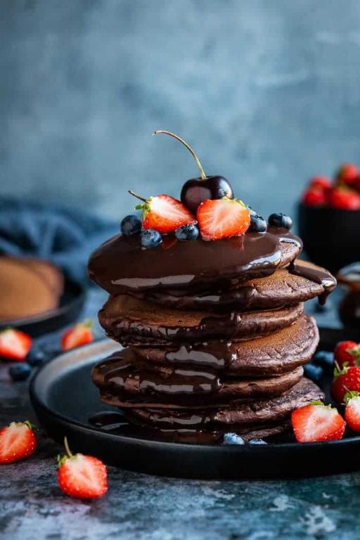 Fluffy Vegan Milk Chocolate Pancakes