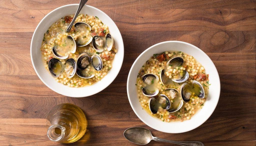 Fregola with Clams and Saffron