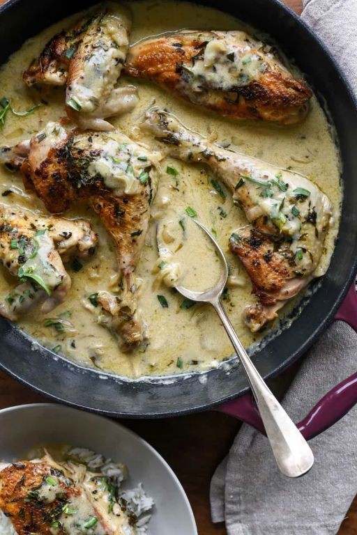 French Tarragon and White Wine Boiled Chicken