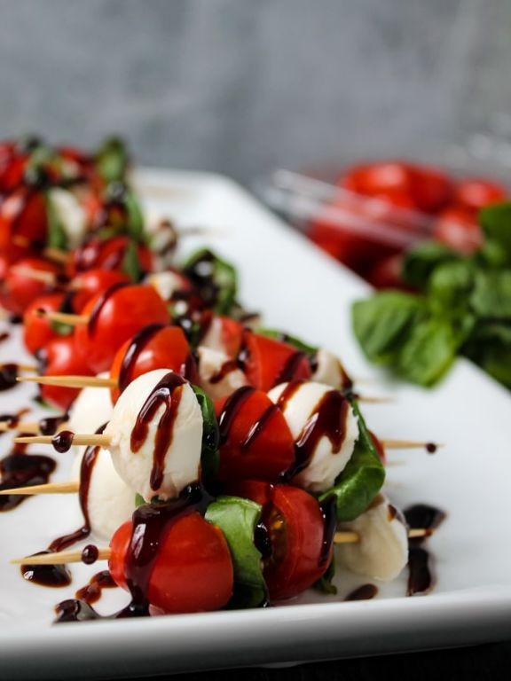 Fresh Caprese Skewers with Balsamic Glaze