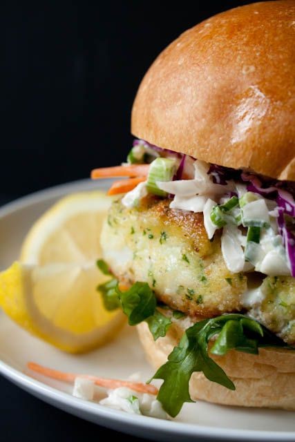 Fried Halibut Sandwich with Coleslaw