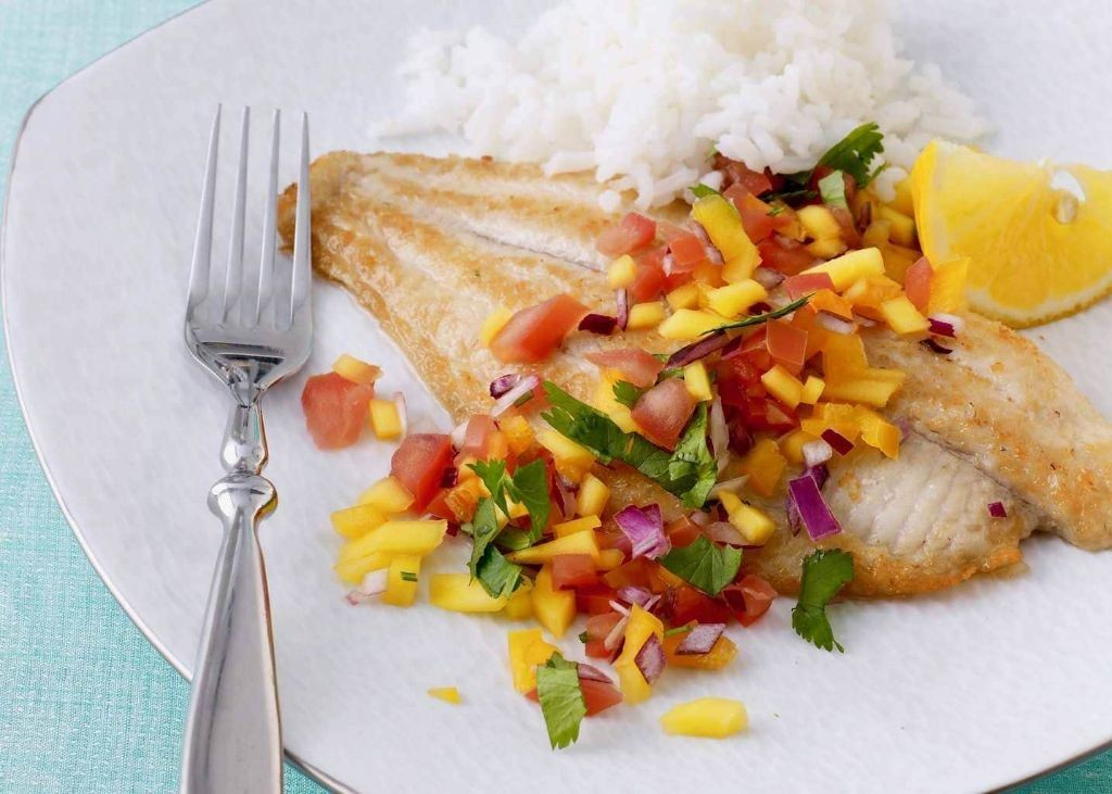 Fried Swai Fish with Mango Salsa