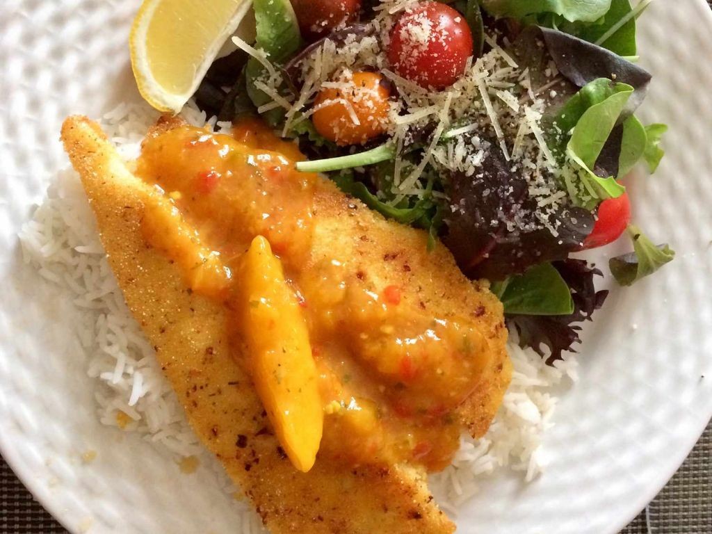 Fried Swai Fish with Spicy Aioli