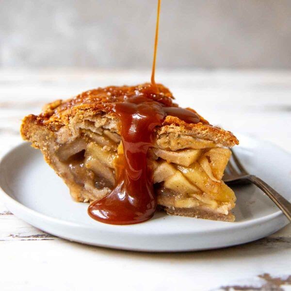 Fuji Apple Pie with Caramel Drizzle