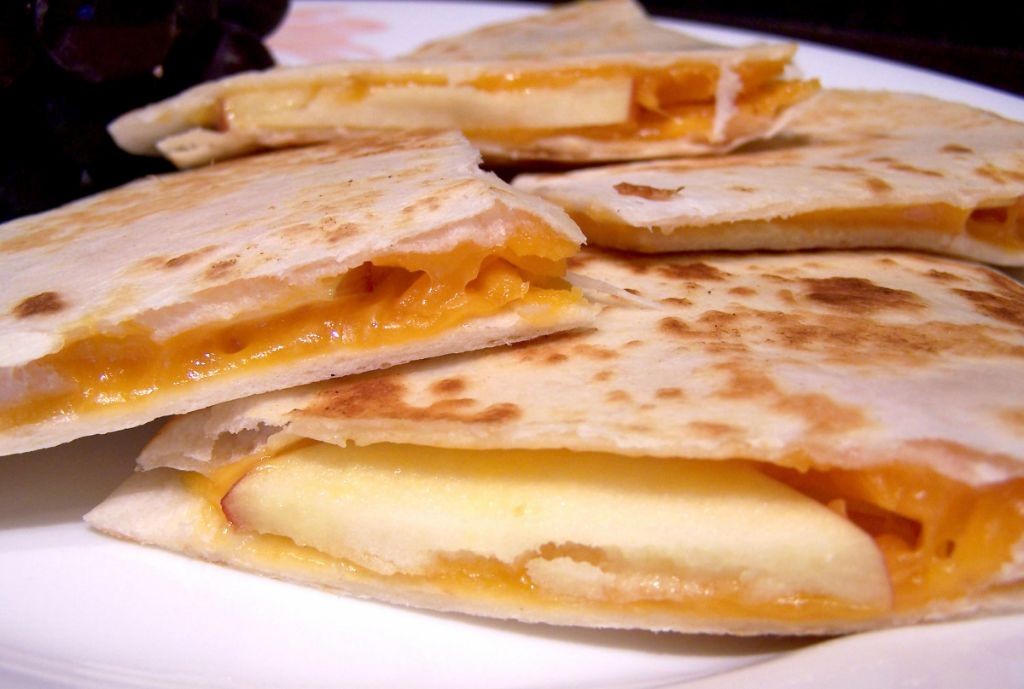 Fuji Apple and Cheddar Quesadillas