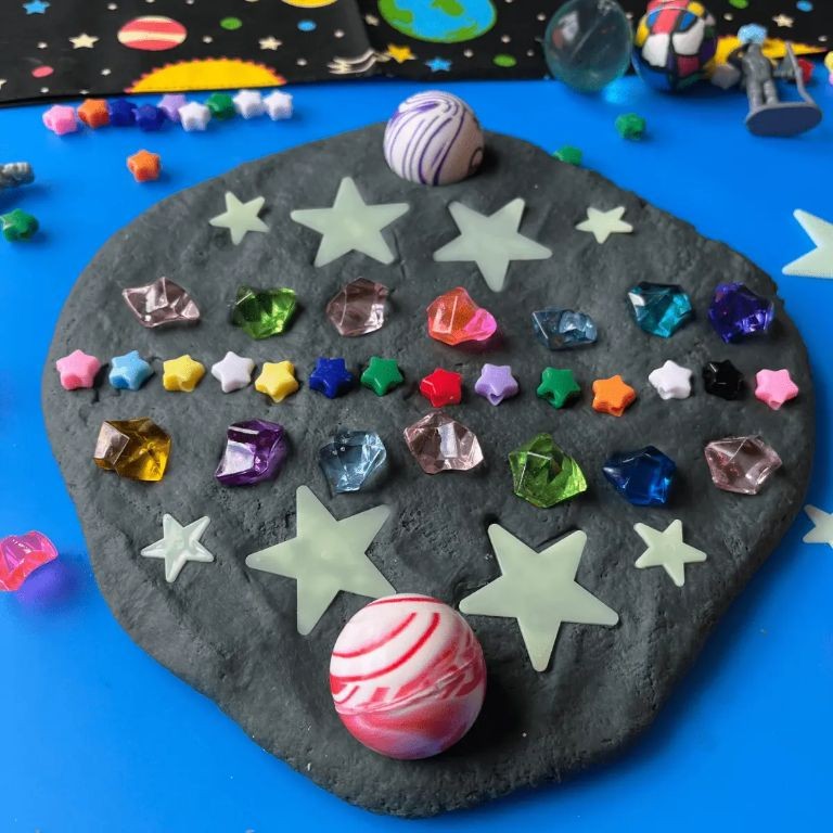 Galaxy-Themed Playdough with Cream of Tartar