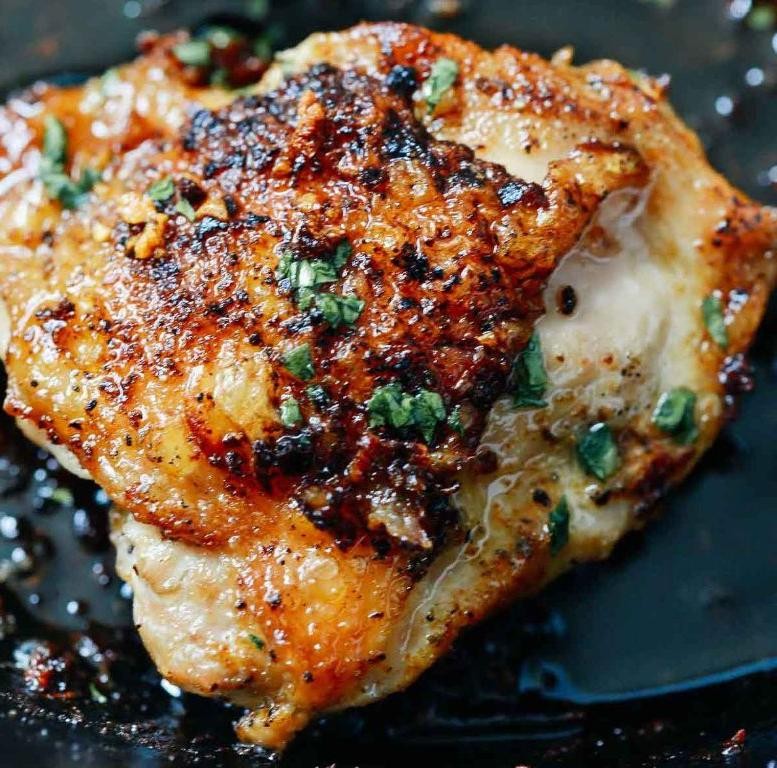 Garlic Butter Baked Frozen Chicken Thighs