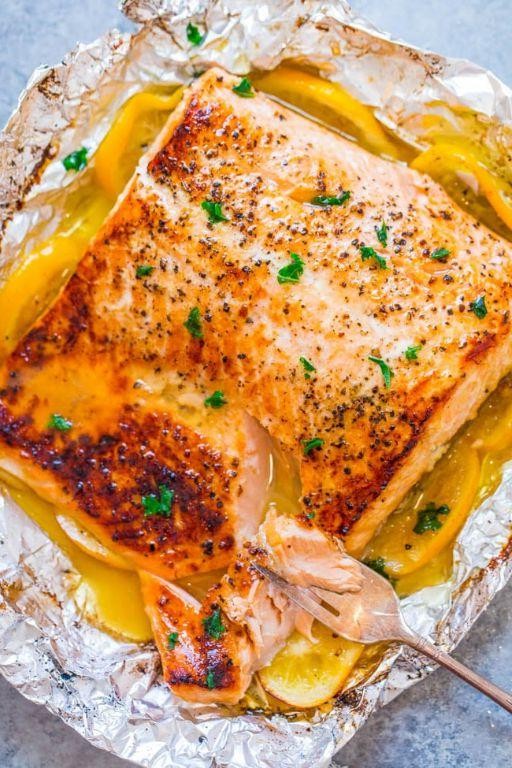 Garlic Butter Italian Salmon with Lemon