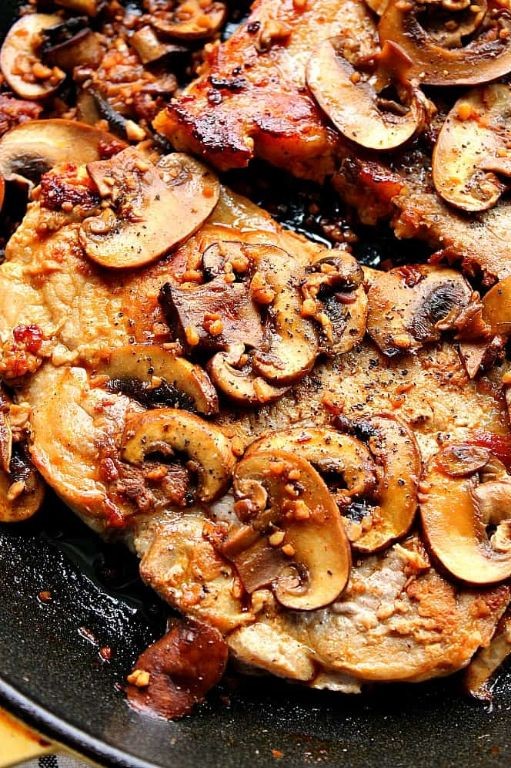 Garlic Butter Mushroom Pork Chops