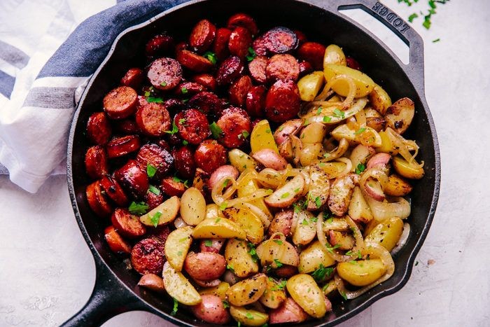 Garlic Butter Sausage and Potatoes
