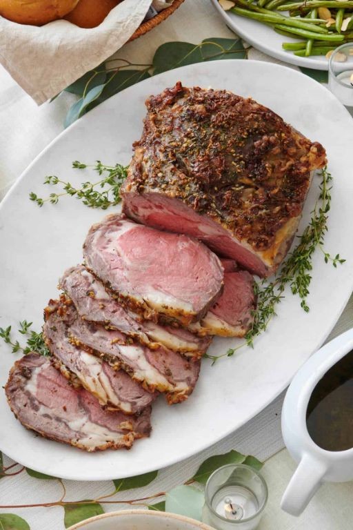 Garlic Herb Crusted Ribeye Roast