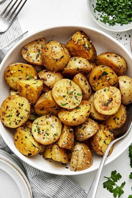 Garlic Herb Roasted Baby Potatoes