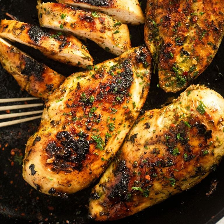 Garlic Herb Scored Chicken Breast