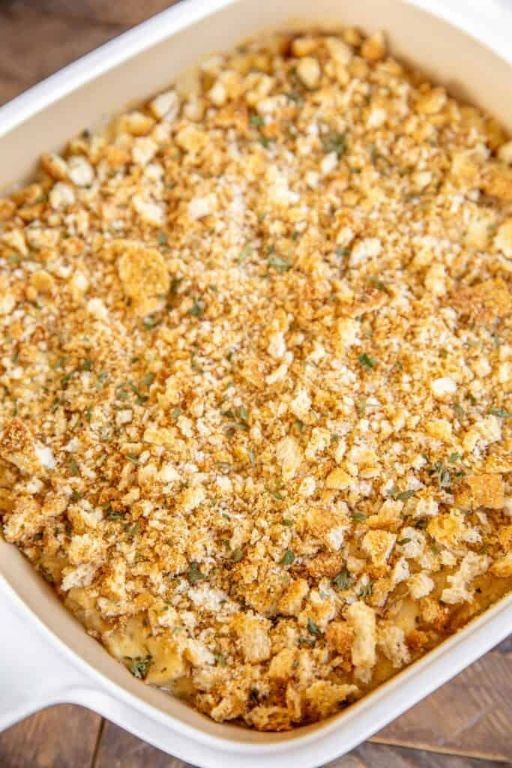 Garlic Parmesan Chicken and Dressing Casserole
