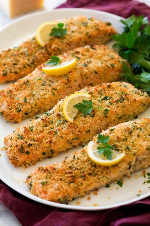 Garlic Parmesan Crusted Salmon