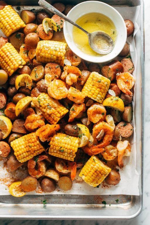 Garlic Parmesan Shrimp Boil with Crusty Bread