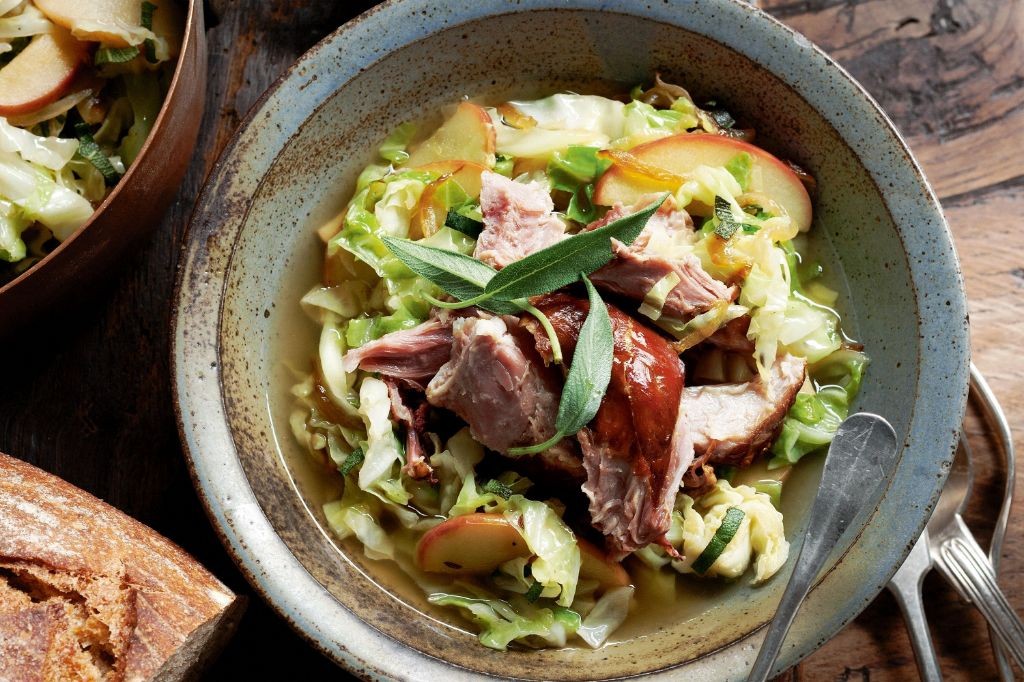 German Cabbage and Ham Hock Stew