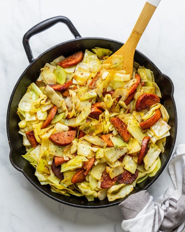 German Cabbage and Kielbasa Skillet