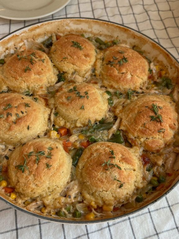 Gluten-Free Chicken Pot Pie with Almond Flour Biscuits