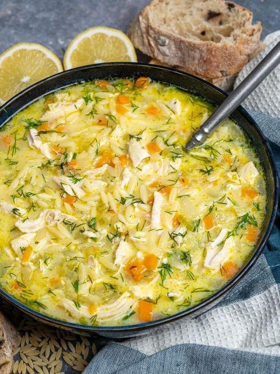 Greek Egg-Lemon Chicken Soup (Kotosoupa Avgolemono)