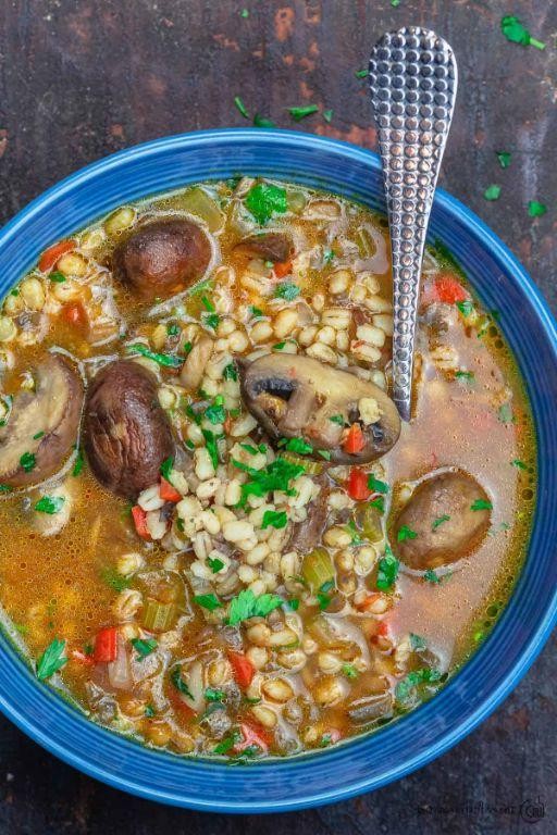 Greek Mushroom and Barley Soup