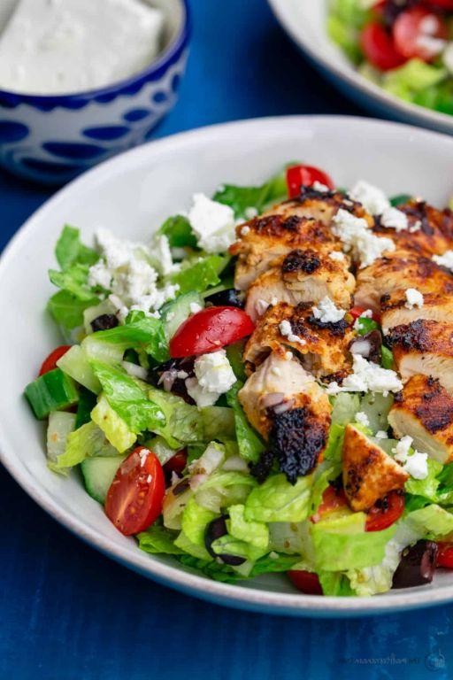 Greek Salad with Grilled Chicken and Feta